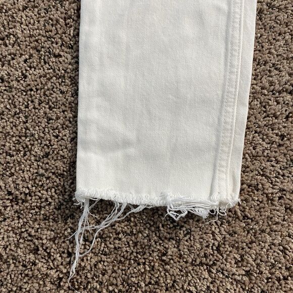 RE/Done Orginals 90s High Rise Ankle Crop Jeans Size 26 Cream White - Picture 6 of 11